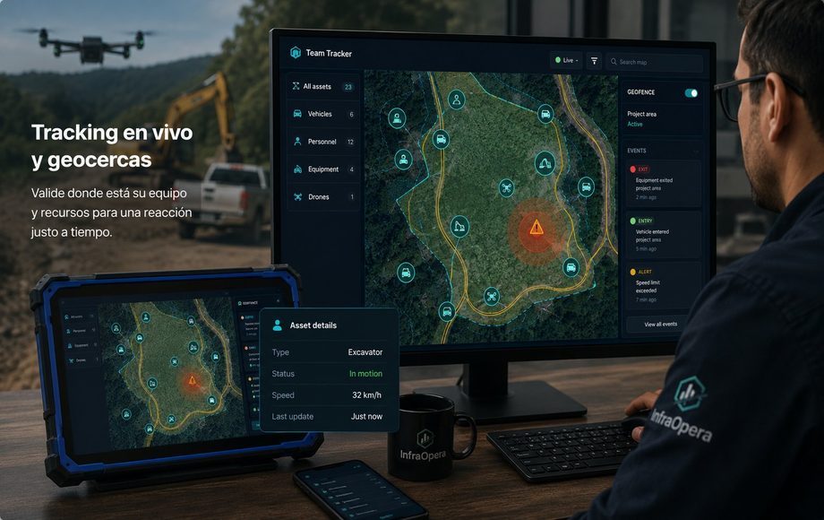 Tracking en vivo y geocercas: ubicación de equipo y recursos en tiempo real